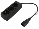 Pikendusjuhe IEC, pistik C14 - 3 pesa, 0,3m, 250V / 10A, maandusega