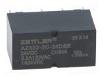Relee AZ822-2C-24DSE 24VDC; 0.5A/120VAC; 1A/24VDC