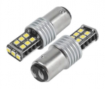 LED AMIO CANBUS 15SMD 2835 7,5W 1157 (P21/5W) Valge 12V/24V, 2tk