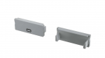 Otsakork LED-profiilile DUAL, hall, 1tk, 12-0000-62, LUMINES