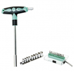 Universaalne T-kujuline t&ouml;&ouml;riist vahetatavate kruvikeeraja otsikutega ja v&otilde;tmepeadega SD-9701M Pro'sKit