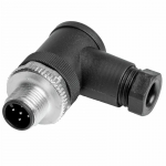 &Uuml;hendus: M12; pistik; PIN: 5; isas; 90&deg; nurga all; kruviklemm; kruviklemm.