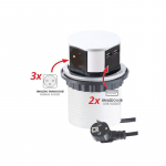 S&uuml;vistatav pikendusjuhe, m&ouml;&ouml;bel, TETRA BOX, 3x Schuko, 2x USB, 1,4m pikkuse juhtmega, must