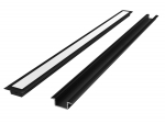 LED-profiilide komplekt, 3m, s&uuml;vistatav, must, opaalkattega ja kaanega
