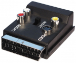 &Uuml;leminek / SCART adapter l&uuml;litatav SCART isane - SCART emane + S-Video emane + 3x RCA emane