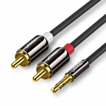 Kaabel 2xRCA - 3,5 mm pistikud 3m must AV116 UGREEN
