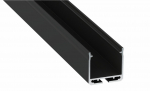 Anodeeritud alumiiniumprofiil LED ribale, DILEDA, must, 27.4x26.1mm, 2.02m, 10-0185-20, LUMINES