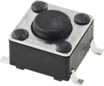 Kontaktl&uuml;liti; V&Auml;LJA-(SISSE) fikseerimata; 4 kontakti; 0,05A/12 VDC; SPST-NO; 6x6mm, SMT; H=4,3mm