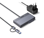K&otilde;vaketta adapter M.2 NVMe + SATA 2,5/3,5" HDD, SSD USB-A/USB-C 10 Gbps