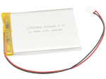 LiPo aku 3.7V 3500mAh 6.7x55x68m koos PCM-ga, Molex 5264-02 klemmiga (LP675568) AKYGA