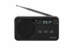 USB/microSD/3,5 mm pordiga laetav taskuraadio FM, must