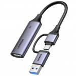 Video Capture Card 2K@30Hz HDMI to USB-A/USB-C