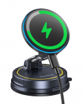 Car Magnetic Suction Cup Mount for Smartphones with Wireless Charging 15W PrimeTrip VC2 Flex Pro, Black