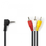 AV-kaabel 3,5 mm AV pesa - 3x RCA pesa 1,0 m must