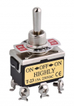 Kangl&uuml;liti (ON) -OFF- (ON),  15A / 250V AC, must, 29mm, paneelile, Highly, RoHS