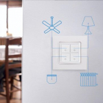 Seinal&uuml;liti 4 nuppu valge sp. Shelly seinal&uuml;liti 4