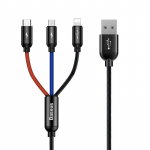 Kaabel USB 2.0 pistik ja 3 pistikut (USB C, mikro-USB, lightning) laadimisseadmete jaoks (ei sobi andmeedastuseks) 1.2m BASEUS