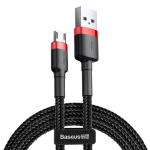 Kaabel USB 2.0, A pistik - mikro-USB-pistik, 1m, QC3.0, nailonist p&otilde;imitud, must-punane, Cafule BASEUS