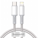 Kaabel USB C pistik iP Lightning 20W 1m valge Baseus