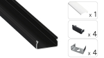LED-profiilide komplekt EGEN, must, piimjas kate, 3 m