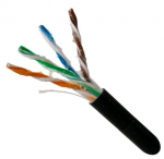 V&otilde;rgukaabel UTP CAT5e 4x2x0.5mm; must; v&auml;li; geel; &uuml;he soonega; vask