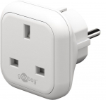 Reisiadapter, valge &ndash; UK emane > Turvapistik (t&uuml;&uuml;p F, CEE 7/7)