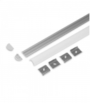 LED-profiilide komplekt ARC12, 2 m, anodeeritud, OPAL-kattega, kinnituste ja otsakorkidega