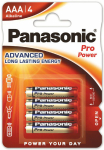 Alkaline-patarei LR03 (AAA) 1,5 V Panasonic Alkaline Pro Power (kuldmedal) 4 tk blisterpakendis