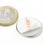 Ketasmagnet isekleepuv &Oslash;25x2mm NdFeB N35