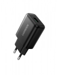 Seina kiirlaadija 18W USB-A QC3.0, must