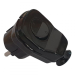 Uni-Schuko nurgapistik koos l&uuml;litiga16A/250V, must