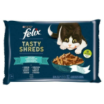 FELIX Tasty Shreds niiske kassitoit l&otilde;he ja tuunikalaga kastmes 4x80g