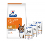 HILL'S PD Prescription Diet Feline s/d 1,5 kg + ENZO VET m&auml;rgtoit veiselihaga želega kassidele 3x100 g