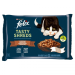 FELIX Tasty Shreds niiske kassitoit pardi ja kalkuniga kastmes 4x80g