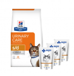 HILL'S PD Prescription Diet Feline s/d 1,5 kg + ENZO VET m&auml;rgtoit kana kastmes kassidele 3x100 g