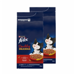 Felix Doubly Delicious t&auml;iskasvanud kasside toit maitsva veiseliha ja kana seguga, 2x2 kg