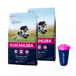 EUKANUBA kasvavale kutsikale keskmise t&otilde;ugu kana 2x3kg + toidukonteiner 4,5kg TASUTA