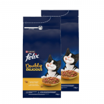 Felix Doubly Delicious Toit t&auml;iskasvanud kassidele, maitsev kana ja kalkuni segu 2x2 kg