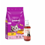 WHISKAS Adult 3,8 kg &ndash; kuivtoit t&auml;iskasvanud kassidele maitsva kana + LAB V l&otilde;he&otilde;li koertele ja kassidele 500 ml