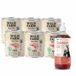 WILD FARM Pate Pork 6x800g gluteenivaba koeratoit +LAB V L&otilde;he&otilde;li koertele ja kassidele 1000ml