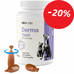 Lab-v Derma Twist - naha, karvkatte ja barj&auml;&auml;ri toetus koertele ja kassidele 60 lahti keeratavat kapslit