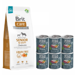 BRIT CARE Graanivaba koeratoit Senior & Light Salmon 12 kg + Wild Farm Superfood Duck 6x400 g graanivaba koeratoit
