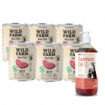 WILD FARM Pate Beef 6x800g gluteenivaba koeratoit + LAB V L&otilde;he&otilde;li koertele ja kassidele 1000ml