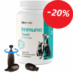 Lab-v Immuno Twist - loomuliku immuunsuse ja eluj&otilde;u toetamine koertele ja kassidele 60 keeratavat kapslit