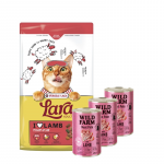 VERSELE-LAGA Lara Adult Lamb 7kg &ndash; t&auml;iskasvanud kasside toit lambalihaga + WILD FARM P&acirc;t&eacute; lambalihaga 3x400g &ndash; gluteenivaba kassitoit