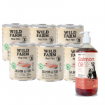 WILD FARM Pate Salmon&Fish 6x800g gluteenivaba koeratoit + LAB V l&otilde;he&otilde;li koertele ja kassidele 1000ml