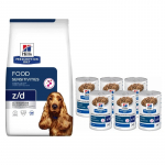 HILL'S PD Prescription Diet Canine z/d Toiduainete &uuml;litundlikkus 3 kg + HILL'S PD Prescription Diet Canine z/d Toiduainete &uuml;litundlikkus Original 6x370 g