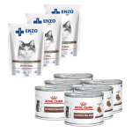 ROYAL CANIN Gastro Intestinal Kitten 6x195g purk + ENZO VET Soole ja lambalihaga kastmega kassidele 3x100g