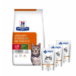 HILL'S PD Prescription Diet c/d Urinary Stress+ Metabolic Feline 1,5 kg + ENZO VET m&auml;rgtoit kana kastmega kassidele 3x100 g