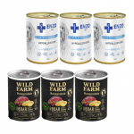 Wild Farm Monoprotein Wild Boar 3x400g h&uuml;poallergeeniline koeratoit + ENZO VET H&uuml;poallergeeniline toit kalkuniga koertele 3x400g